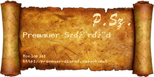 Premauer Szórád névjegykártya